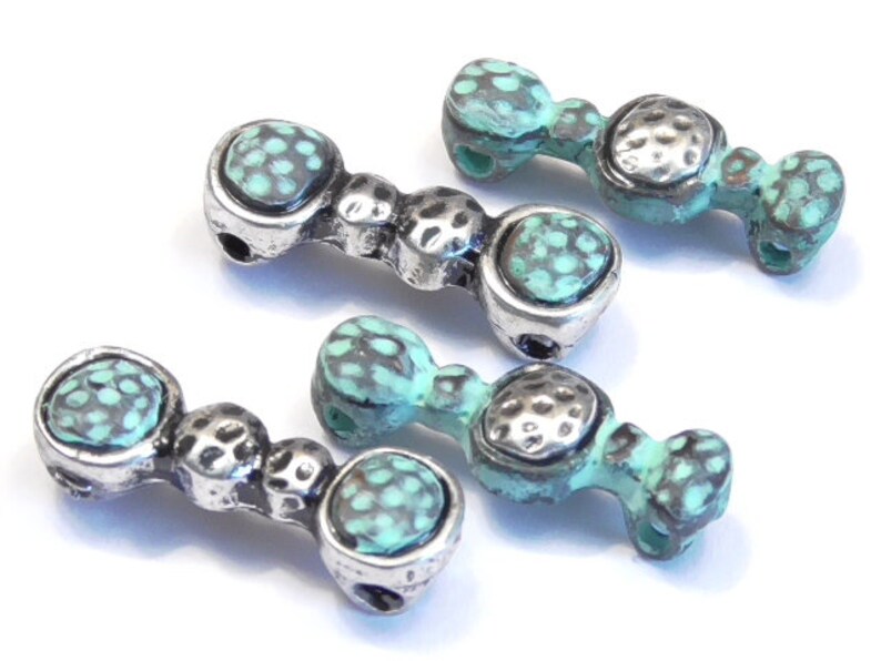 Eight 2 Hole Slider Bead 2 Hole Spacer Bars Cuff Beads Antique Etsy