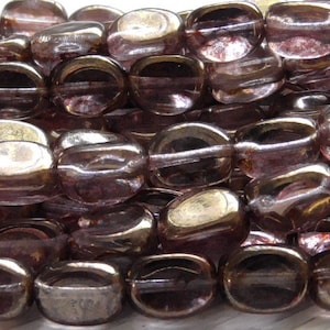 20 - 9x6mm Czech Glass Transparent Lilac Metallic Bronze Luster Triangle Pinch Beads Czech 9mm Triangle Beads Czech 9mm Pinch Beads Bohemian