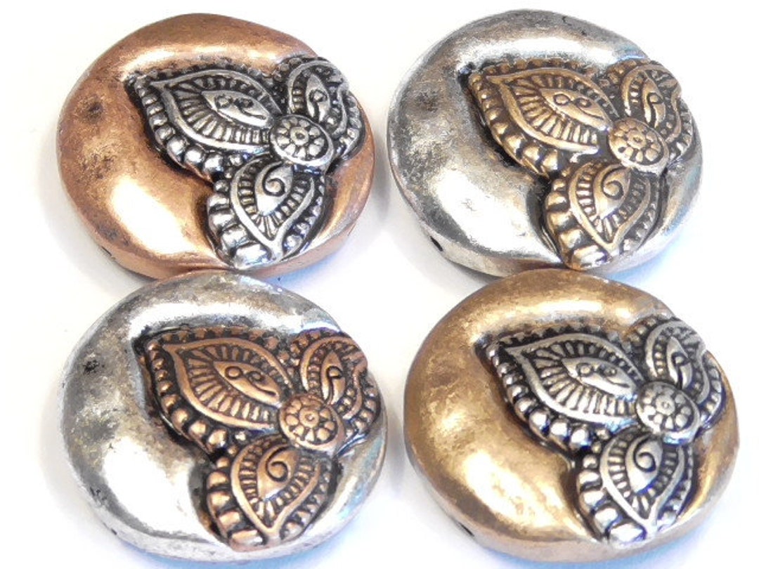 thumbnail image 2 of 6-Piece Two Hole Slider Beads - Gaiety Peach In Rose Gold - #6 2 of 5