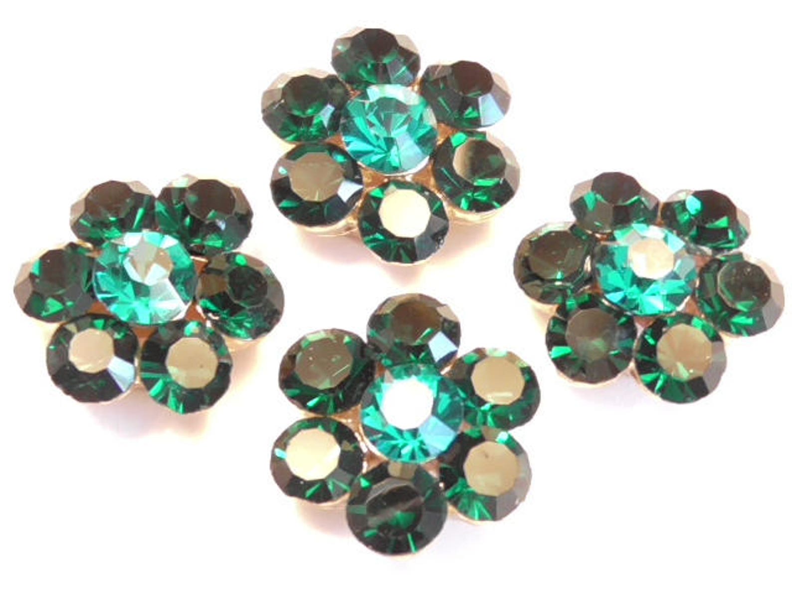 Four 2 Hole Slider Beads 2 Hole Spacer Beads Large Emerald Etsy