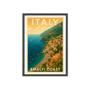 Küsten Poster mit Holzrahmen, Wand Kunst Dekor, Maritime Dekoration, Einzigartige Geschenkidee, Strandhaus Dekor, Vintage Artikel.