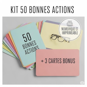 Kit de 50 bonnes actions illustrés + 3 défis bonus
