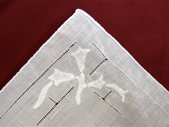 Vintage White Linen Handkerchief Bridesmaid Gifts - image 1