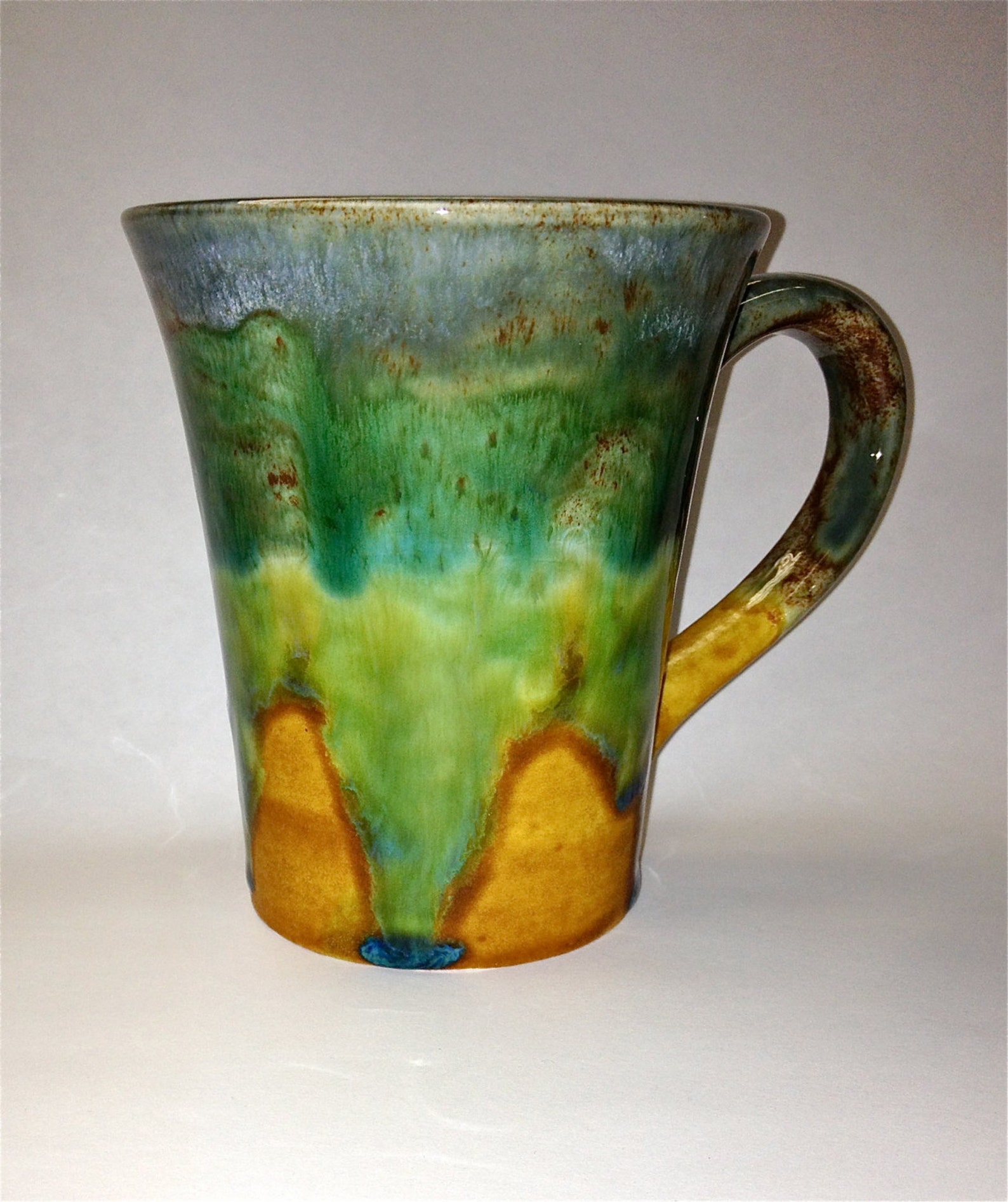 Unique Coffee Mugs Sancai 3 Colored Glazed Tall Tea or Coffee Etsy