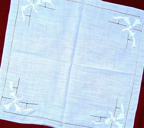 Vintage White Linen Handkerchief Bridesmaid Gifts - image 2
