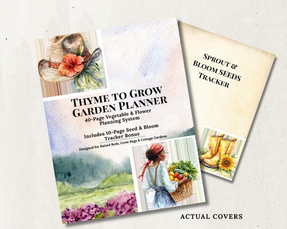Raised Garden Bed & Grow Bag Planner Printable – Vegetable Journal and Harvest Tracker | BONUS Seed and Bloom Log