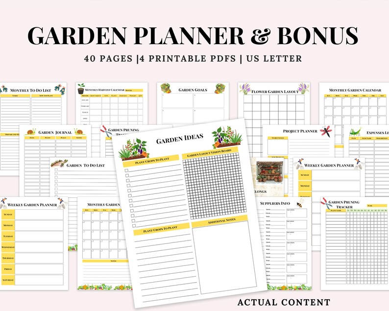 Raised Garden Bed & Grow Bag Planner Printable – Vegetable Journal and Harvest Tracker | BONUS Seed and Bloom Log image 4