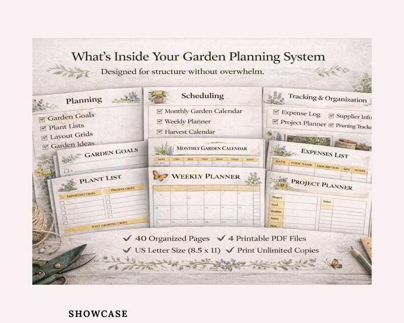 Raised Garden Bed & Grow Bag Planner Printable – Vegetable Journal and Harvest Tracker | BONUS Seed and Bloom Log image 2