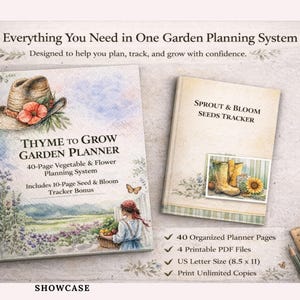 Raised Garden Bed & Grow Bag Planner Printable – Vegetable Journal and Harvest Tracker | BONUS Seed and Bloom Log image 1