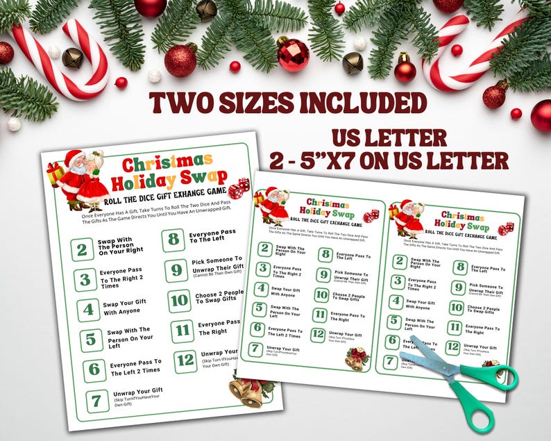 Christmas Holiday Swap Gift Exchange Game Printable Holiday Gift Swap Christmas Holiday Swap Gift Exchange Game Printable Holiday Gift Swap
