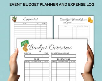 Event Budget Planner & Expense Log Printable | Party Budget Tracker | Wedding, Birthday, or Holiday Event Planning Sheets, Budget Overview