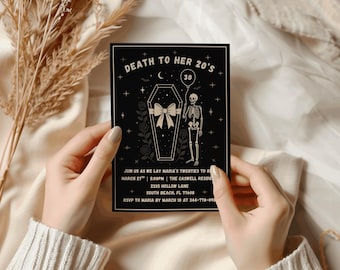 Death to My 20s Birthday Invitation, 30th Birthday Invite, Girly Funeral for My Youth, RIP 20s Party