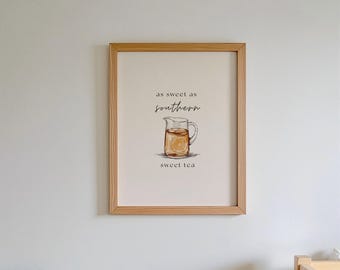 Southern Sweet Tea Country Nursery Wall Art Print, Rustic Farmhouse Baby Nursery Decor, Sweet Tea Nursery Art