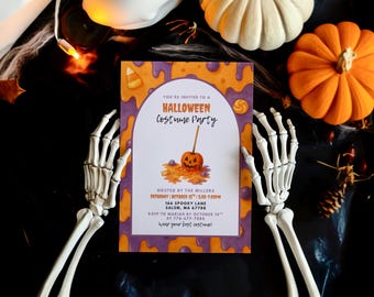 Editable Halloween Costume Party Invitation, Adult Halloween Party Invite, Costume Party, Halloween Candy Invite, Cocktail