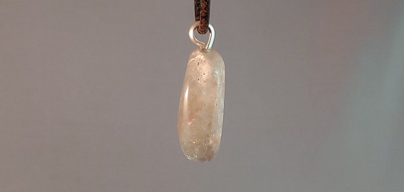 12 in x 1 14 in Smokey Quartz Handmade Pendant Inlaid with Silver Rings and Carnelian Gemstone