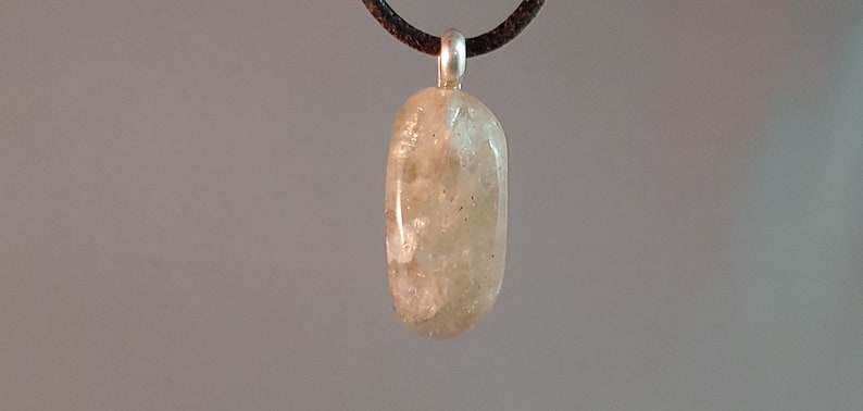 12 in x 1 14 in Smokey Quartz Handmade Pendant Inlaid with Silver Rings and Carnelian Gemstone