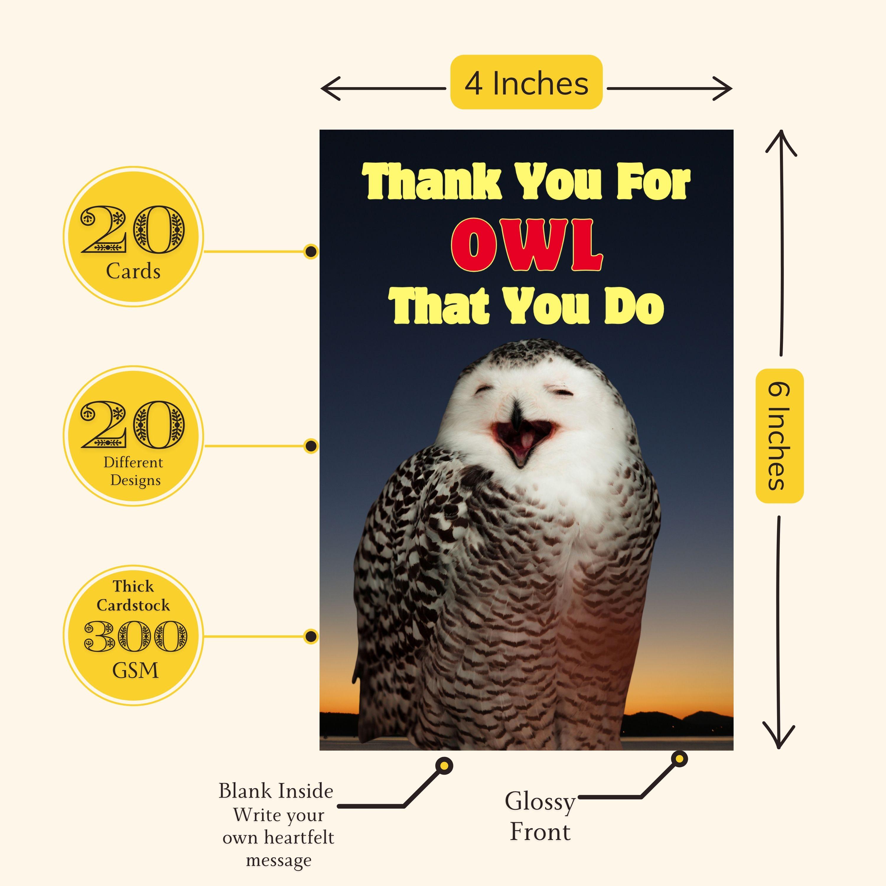 20 Funny Animal Pun Thank You Cards With Envelopes & Stickers, No ...