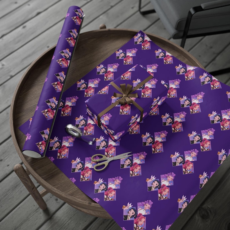 Kpop Demon Hunters Wrapping Paper | Purple Anime Gift Wrap, K-Pop Aesthetic Present Paper, Demon Slayer Inspired, Bold Illustrated Gift Wrap image 15