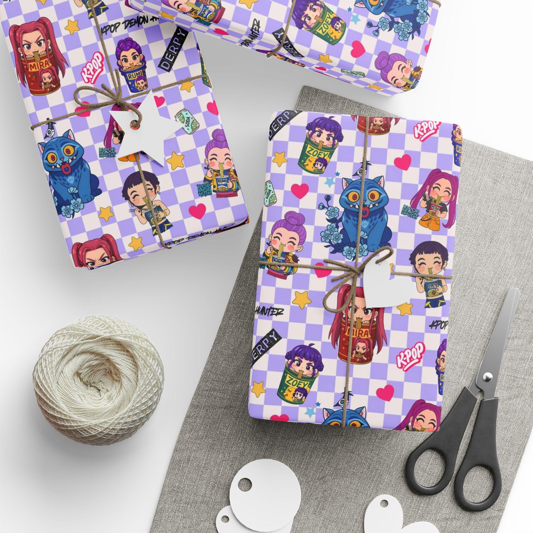 K-pop Anime Wrapping Paper | Cute Chibi Gift Wrap for Fans | Colorful ...
