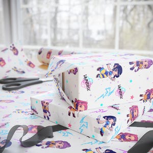 K-Pop Demon Hunter Anime Wrapping Paper | Cute Chibi Gift Wrap | Kawaii Character Wrap | Korean Pop Fan Art | Aesthetic Gift Wrap Sheets image 10
