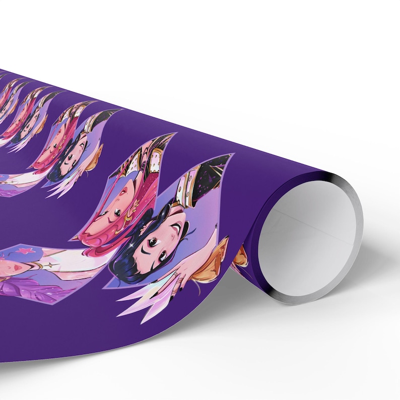 Kpop Demon Hunters Wrapping Paper | Purple Anime Gift Wrap, K-Pop Aesthetic Present Paper, Demon Slayer Inspired, Bold Illustrated Gift Wrap image 18