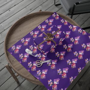 Kpop Demon Hunters Wrapping Paper | Purple Anime Gift Wrap, K-Pop Aesthetic Present Paper, Demon Slayer Inspired, Bold Illustrated Gift Wrap image 9