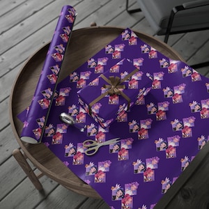 Kpop Demon Hunters Wrapping Paper | Purple Anime Gift Wrap, K-Pop Aesthetic Present Paper, Demon Slayer Inspired, Bold Illustrated Gift Wrap image 5