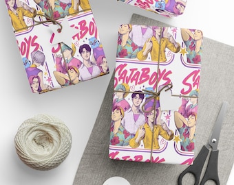 K-Pop Boy Group Wrapping Paper | Anime Style Gift Wrap | Aesthetic Pop Star Gift Wrap for Fans, Birthdays & Holidays