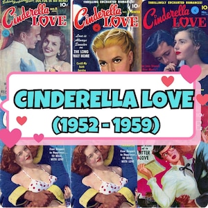 Cinderella Love Comics Digital Download, 12 issues Vintage Romance Comic Books, Golden Age Love Comics, Retro Romance PDF, Classic Comic Art