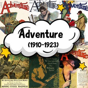 Adventure Magazine | 26 issue Pulp Fiction | 1910s–1950s Vintage Action Stories | Rare Retro Magazine  | Men Adventure | Digital Download