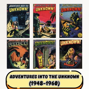 Adventures Into the Unknown Digital Comic Collection | 174 Issues PDF | 1948 Golden Age Horror & Sci-Fi Comics | Vintage Comic Book Download