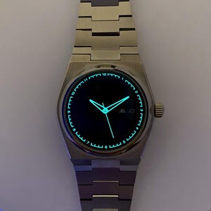 40mm Automatic Watch | &#39;Cherenkov Glow’ Design | Seiko NH36A Movement