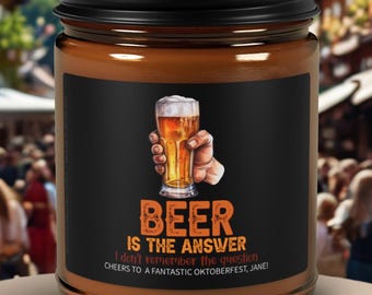 Oktoberfest Soy Wax Candle | Bavarian Beer Lover Gift | Man Cave Decor | Father's Day