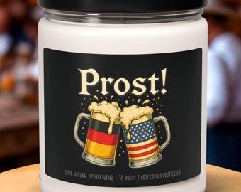 Oktoberfest Soy Wax Candle | German American Beer Mug Decor