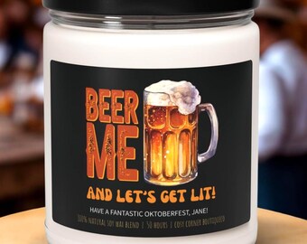 Funny Oktoberfest Candle: Beer Lover Gift, German Beer Present