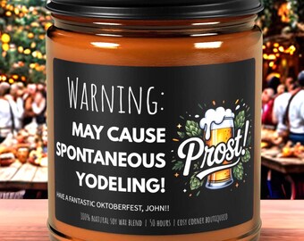 Oktoberfest Scented Candle | Prost! Beer Lover Decor | Funny German Party Gift