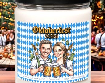 Oktoberfest 2026 Candle: Bavarian Beer Festival Gift, German Decor