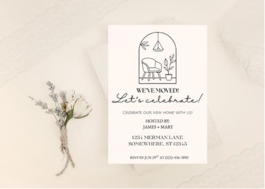 Modern Housewarming Invitation Template | Editable Canva Invite ...