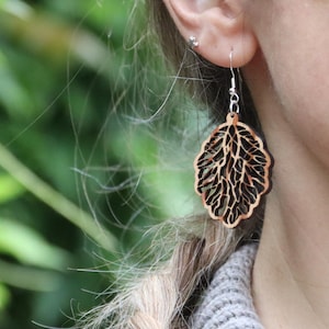 Hyphae: Nature inspired recycled wooden earrings.