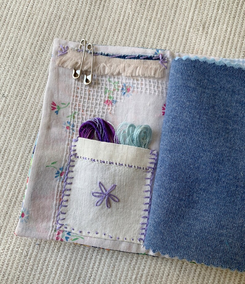 Hand Embroidered Needle Book Sashiko Stitched Liberty Patchwork Pin and ...