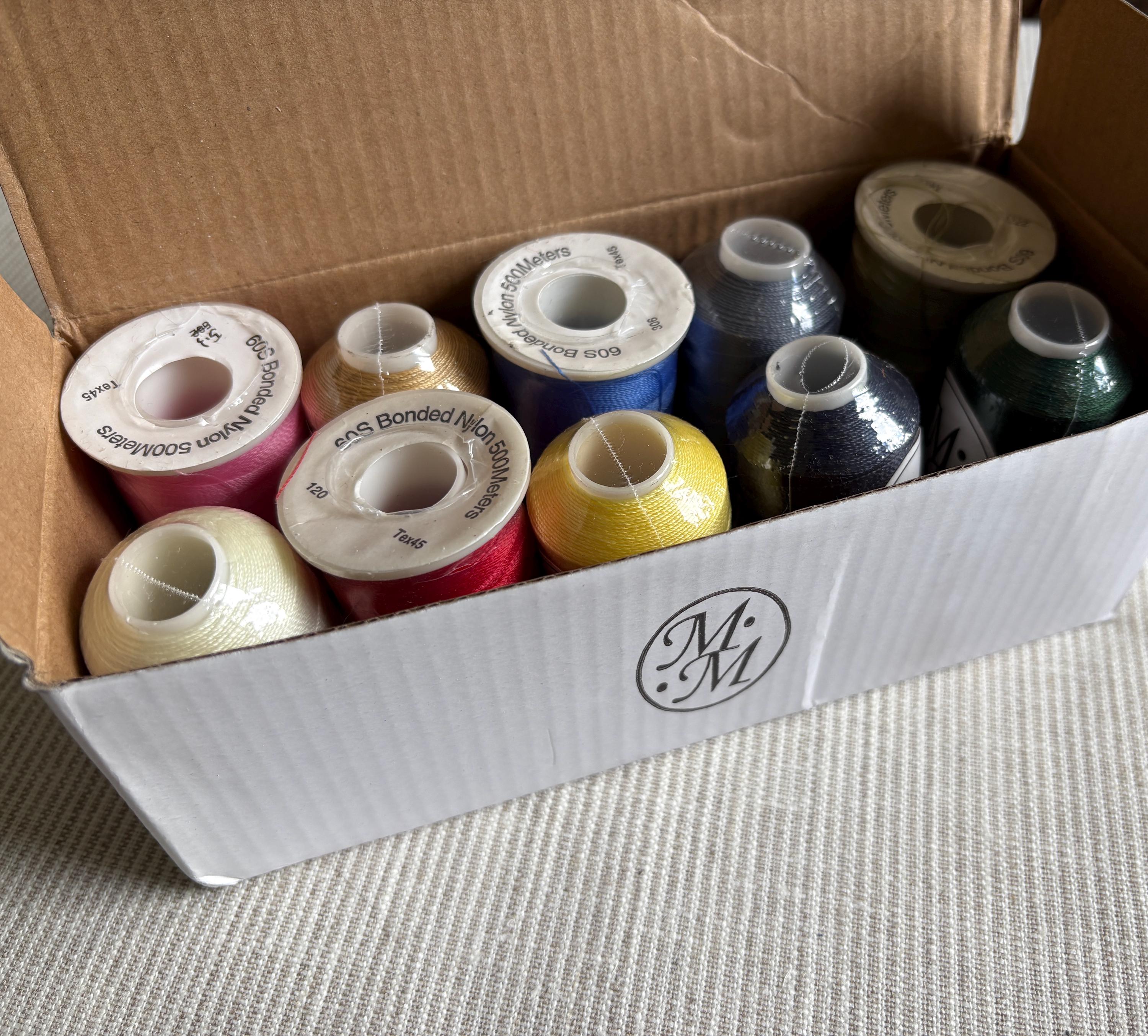 Polyester Sewing Thread Set: 10 Bonded Reels, Tex45, 40S - Machine ...