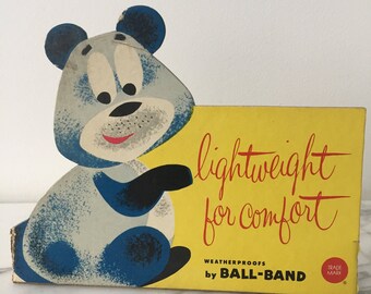 Vintage cute little teddy bear advertising display