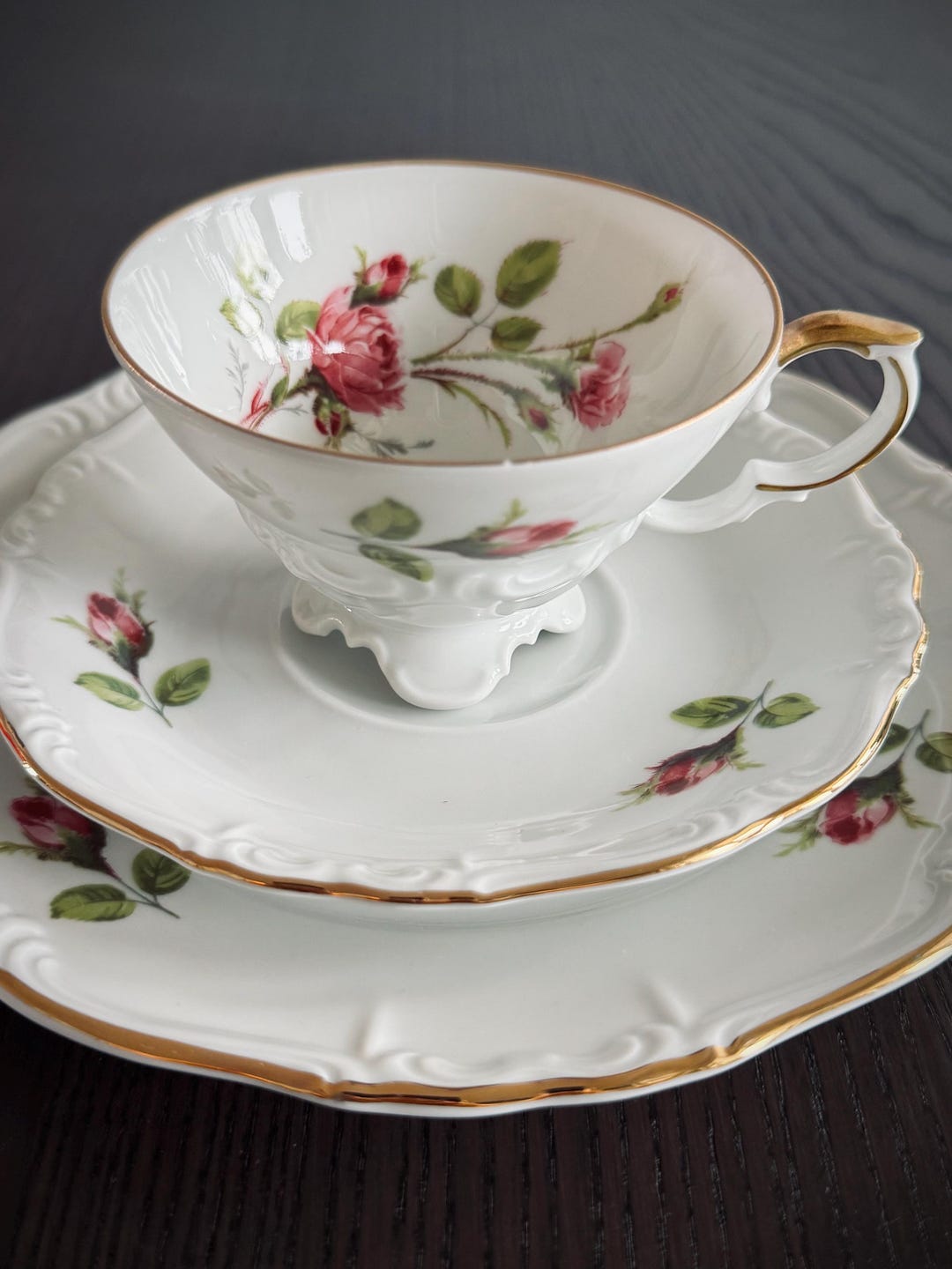 Edelstein Bavaria Maria Theresia – 3-piece Vintage Coffee Set With Rose ...