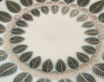 Plato vintage Scherzer Bavaria de porcelana con pan de oro de mediados de siglo, 20 cm