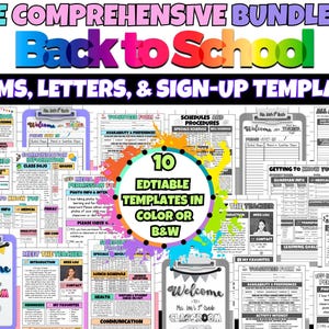 Welcome Back to School Letters and Forms Meet the Teacher Template EDITABLE | Back to School Letter from Teacher | Back to School Printables