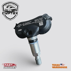 May include: A black tire pressure sensor with a silver stem and a blue ring. The sensor has text including "42607-0C091" and "7C5048C". The image also includes the "CYRTEX" logo and "FAST DELIVERY" text.