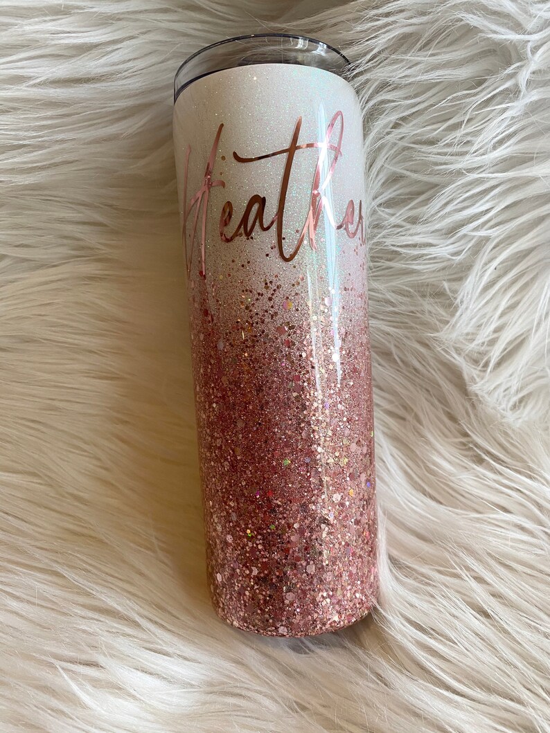 Rose Gold Glitter Ombré Tumbler Etsy