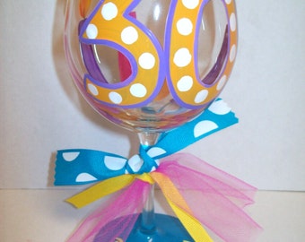 30th Birthday wine glass