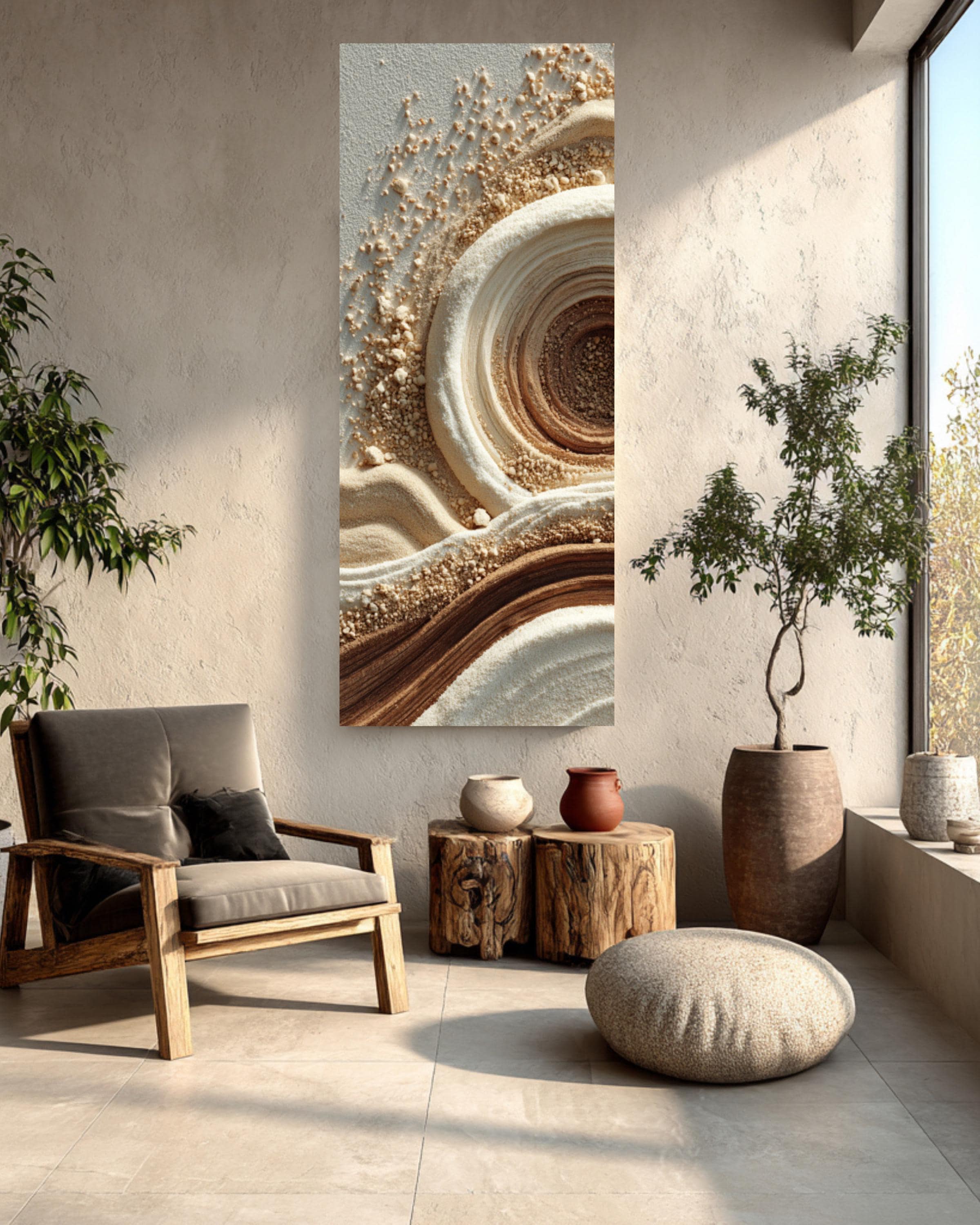 Minimalist Sand Texture Canvas Art: Beige Abstract Wave Lines - Etsy