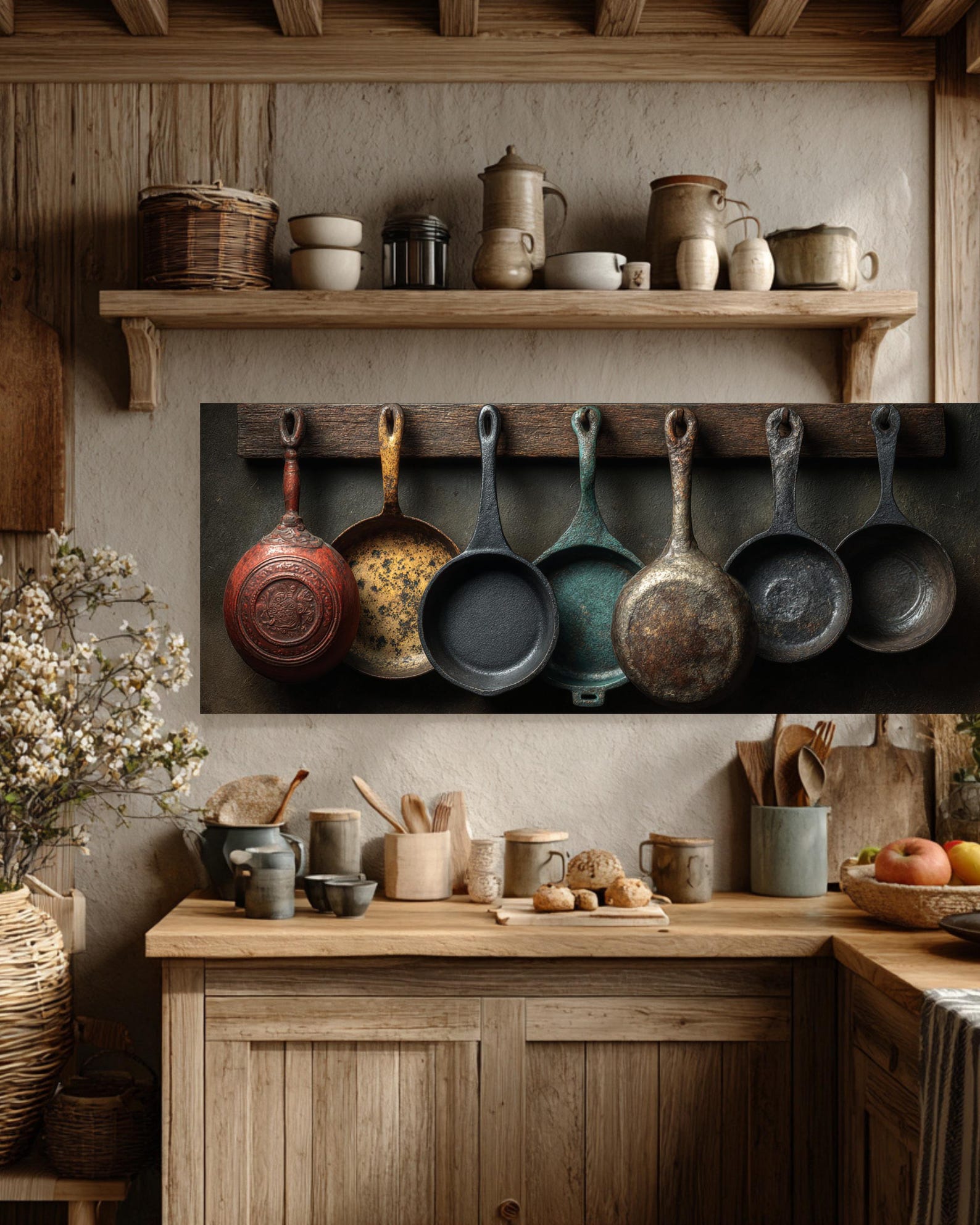 Antique Cast Iron Pans Canvas Art | Vintage Kitchen Wall Decor - Etsy